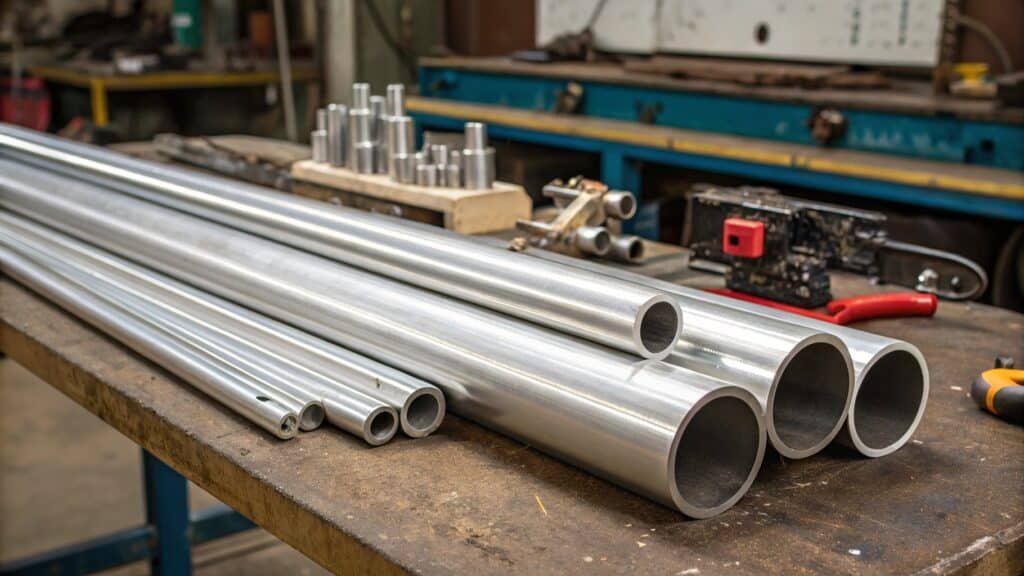 alt with keywords: different methods of connecting aluminum tubing, like welding, fasteners, and fittings